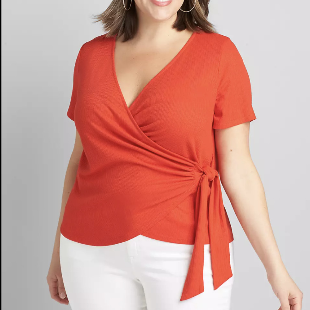 Lane Bryant Crossover Wrap Textured Top Size 18/20
